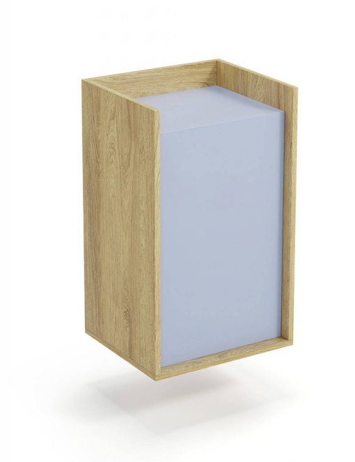 DULAP MODULAR MOBIUS 1D, ALBASTRU/NATUR, 83 CM, DIN PAL MELAMINAT, STIL MODERN