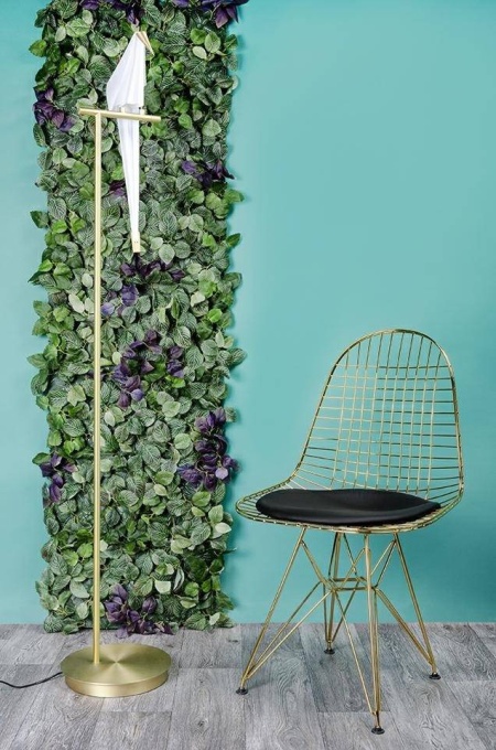 LAMPADAR LORO, AURIU/ALB, DIN METAL SI POLIPROPILENA, STIL MODERN, B2