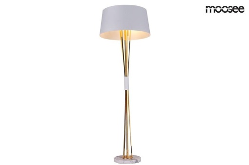 LAMPADAR SNITCH, AURIU/ALB, DIN ALUMINIU SI MARMURA, STIL MODERN, B2