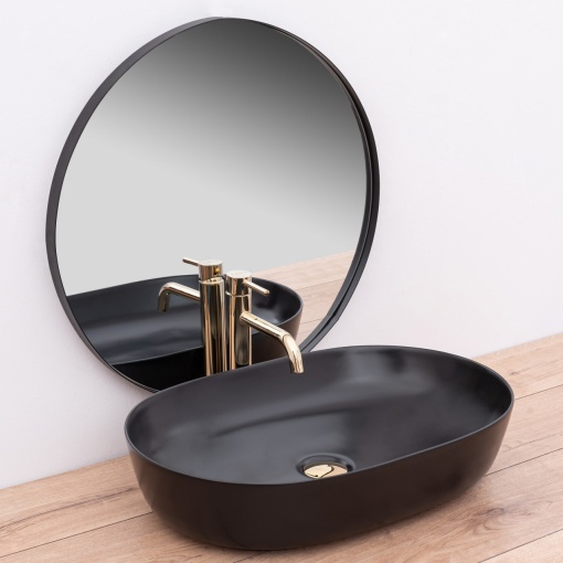 LAVOAR REA CLEO, NEGRU MAT, 60,5 CM, DIN CERAMICA, CALITATE SUPERIOARA