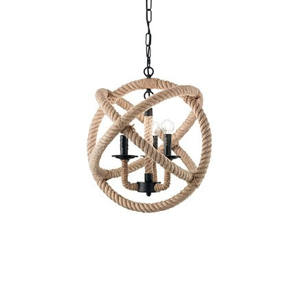 LUSTRA CORDA SP3, DESIGN RUSTIC, IDEAL LUX
