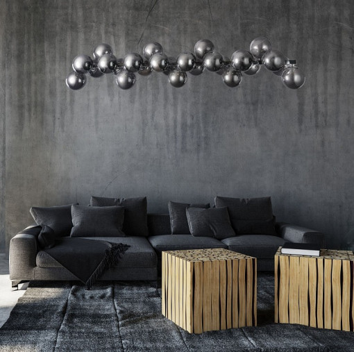 LUSTRA DALLAS MOD547PL-25CH, DIN METAL SI STICLA, STIL MODERN, MAYTONI