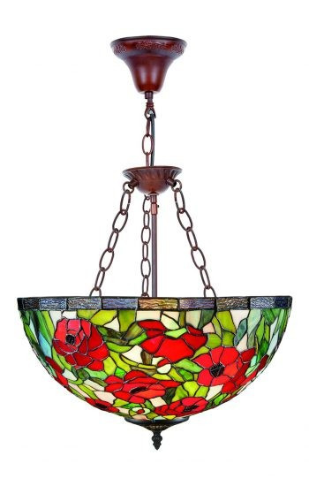 LUSTRA DEOSEBITA TIFFANY, COD Y16564+C3, DIN METAL SI STICLA