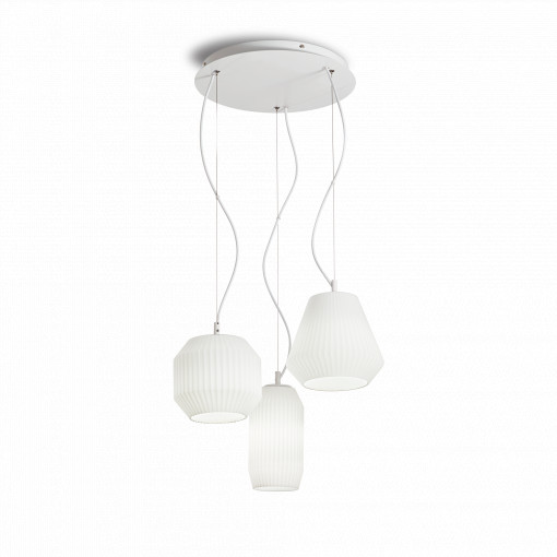 LUSTRA ORIGAMI SP3, ALB, DIN STICLA, STIL MODERN