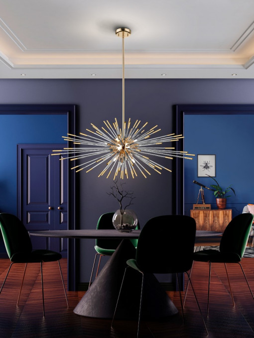 LUSTRA/PLAFONIERA EVASION, CU TELECOMANDA, 100 CM, AURIU/TRANSPARENT, DIN METAL SI STICLA, STIL MODERN