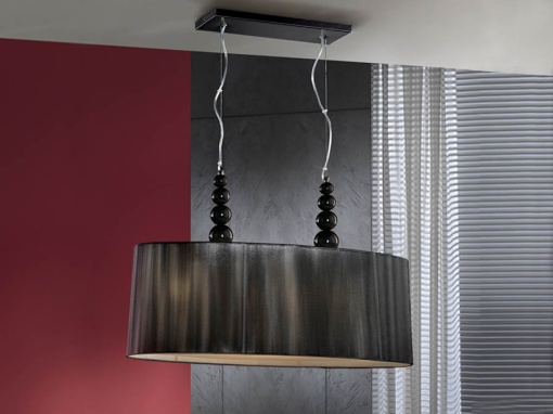 LUSTRA/PLAFONIERA MERCURY, 94 CM, NEAGRA, DIN METAL SI ACRIL, STIL MODERN