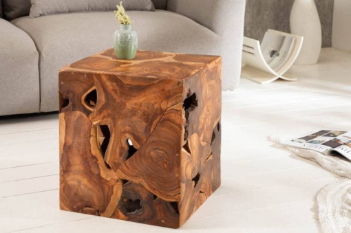 MASUTA DE CAFEA 40CM, TEAK COD 39226, LEMN MASIV REALIZAT MANUAL