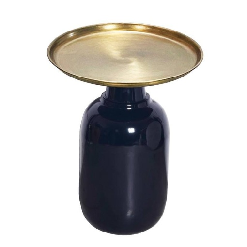 MASUTA DE CAFEA 50CM, ELEGANCIA, ALBASTRU/AURIU, METAL, DESIGN MODERN, COD 43497