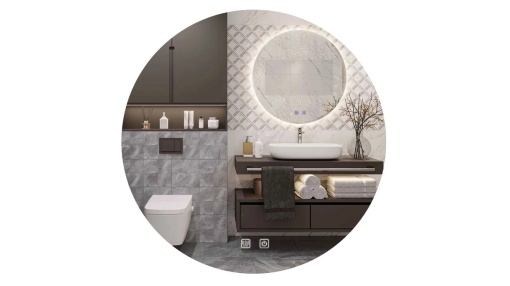 OGLINDA BAIE REA HZJ060, CU LED, 60CM, DIN STICLA, CALITATE SUPERIOARA