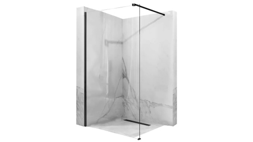 PARAVAN DE DUS REA AERO, 80CM, NEGRU MAT, DIN STICLA, CALITATE SUPERIOARA