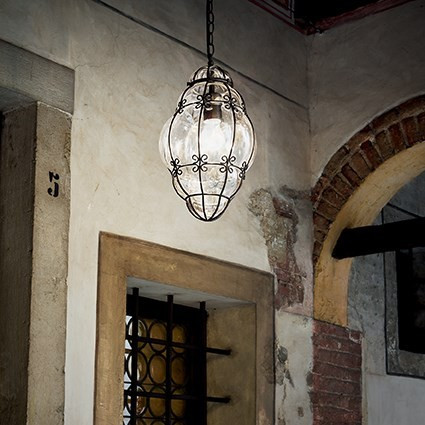 PENDUL DESIGN RUSTIC, ANFORA SP1 SMALL, NEGRU, IDEAL LUX