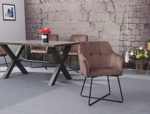 SCAUN CU BRATE SAMT CAPPUCCINO 38863 - DESIGN LOFT
