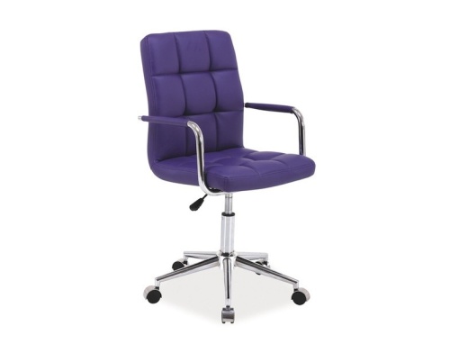 SCAUN DE BIROU PIVOTANT Q-022, VIOLET/CROM, TAPITERIE DIN PIELE ECOLOGICA SI PICIOR DIN METAL, STIL MODERN