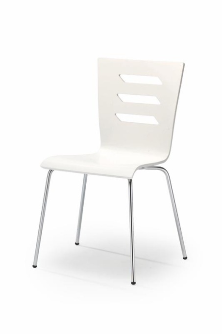 SCAUN DINING K155, ALB/CROM, PLACAT INDOIT SI PICIOARE DIN METAL, STIL MODERN