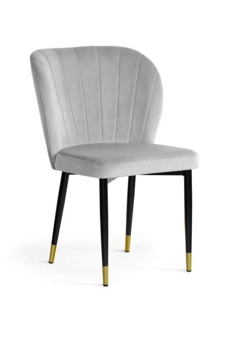 SCAUN DINING SHELLY ARGINTIU/NEGRU/AURIU - DESIGN MODERN