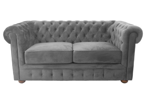 SOFA CHESTERFIELD 164CM GRI DESCHIS DIN STOFA DE LUX DESIGN DEOSEBIT