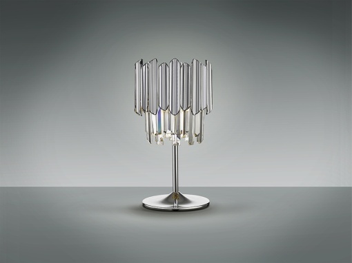 VEIOZA TIARA, 42 CM, CROM/TRANSPARENT, DIN METAL, ABS SI STICLA, STIL MODERN