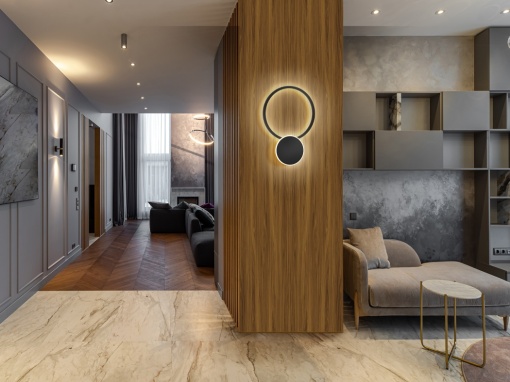 APLICA OMNIO, 53 CM, NEGRU MAT/OPAL, DIN METAL, ALUMINIU SI ACRIL, STIL MODERN
