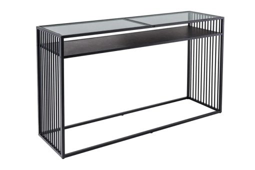 BIROU/CONSOLA, ARHITECTURE 120CM, LEMN MASIV SI STICLA, DESIGN RETRO
