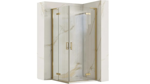 CABINA DE DUS REA HUGO DOUBLE, 80x90CM, AURIU PERIAT, DIN STICLA, CALITATE SUPERIOARA