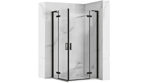CABINA DE DUS REA HUGO DOUBLE, 90x90 CM, NEGRU, DIN STICLA, CALITATE SUPERIOARA