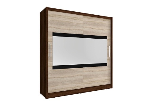 DULAP DORMITOR MAJA IV 200 STEJAR SONOMA + CIOCOLATIU DESIGN MODERN PSK