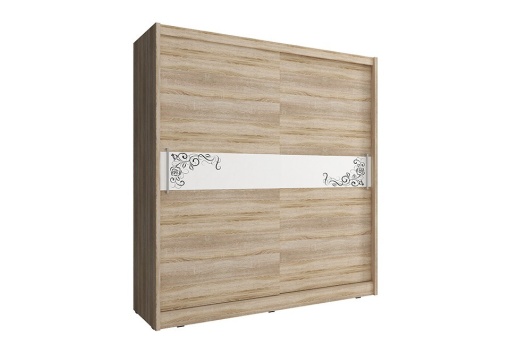 DULAP DORMITOR WIKI V B 180 SONOMA/ALB/NEGRU DESIGN MODERN PSK