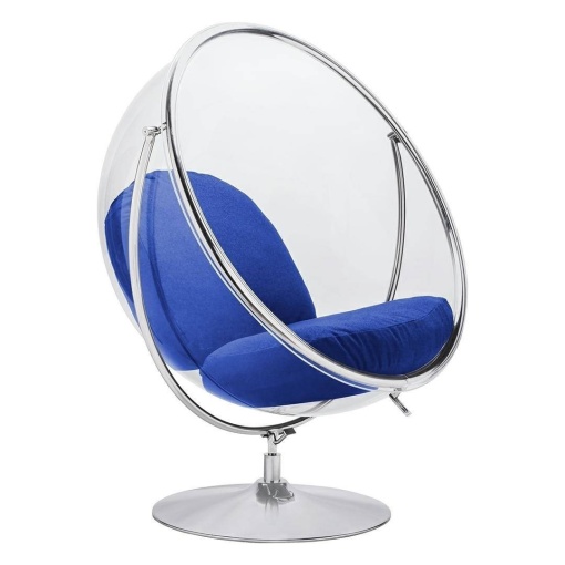 FOTOLIU EXCLUSIVIST BUBBLE STAND 2, ALBASTRU/TRANSPARENT/CROM, DIN ACRIL SI CASMIR, STIL MODERN