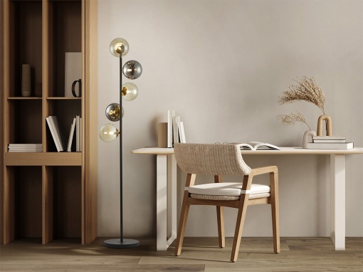 LAMPADAR INOA, 159 CM, MULTICOLOR, DIN METAL SI STICLA, STIL MODERN