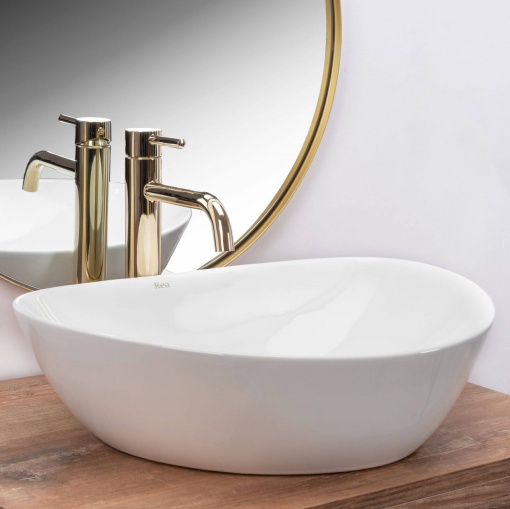 LAVOAR REA ANDREA, ALB, 47 CM, DIN CERAMICA, CALITATE SUPERIOARA