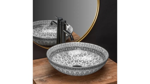 LAVOAR REA ARTE, GRI INCHIS, 40 CM, DIN CERAMICA, CALITATE SUPERIOARA