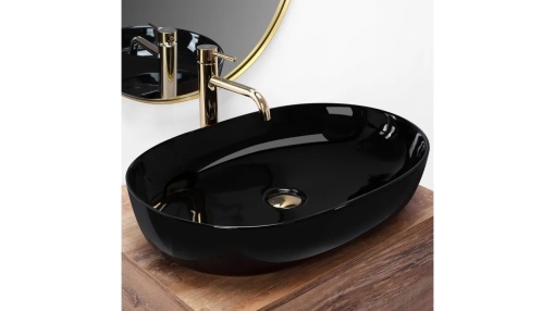 LAVOAR REA CLEO, NEGRU, 60,5 CM, DIN CERAMICA, CALITATE SUPERIOARA