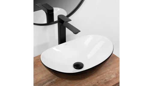 LAVOAR REA ROYAL MINI, ALB/NEGRU, 48 CM, DIN CERAMICA, CALITATE SUPERIOARA