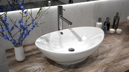 LAVOAR REA WENDY, ALB, 59 CM, DIN CERAMICA, CALITATE SUPERIOARA