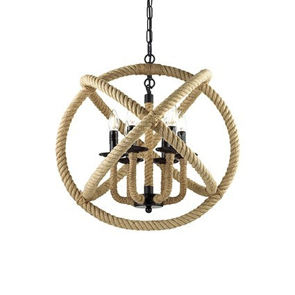 LUSTRA CORDA SP6, DESIGN RUSTIC, IDEAL LUX