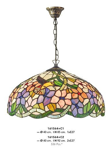 LUSTRA DEOSEBITA TIFFANY, COD 161564+C1, DIN METAL SI STICLA