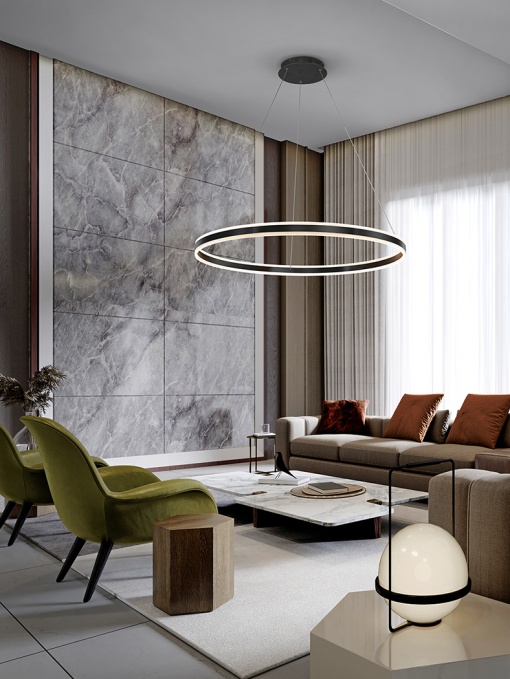 LUSTRA/PLAFONIERA HELIA, 100 CM, NEGRU MAT/OPAL, DIN METAL, ALUMINIU SI ACRIL, STIL MODERN
