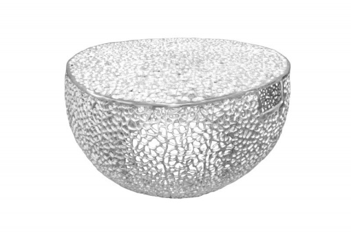 MASA DE CAFEA DEOSEBITA 80CM, LEAF COD 40601, DIN METAL ARGINTIU