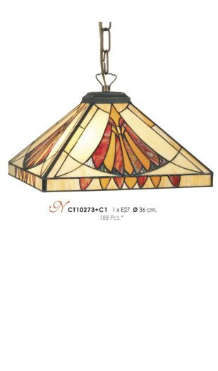 PENDUL DEOSEBIT TIFFANY, COD CT10273+C1, DIN METAL SI STICLA
