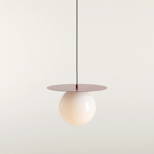 PENDUL LOOP L, 200 CM, ROSU, DIN STICLA SI METAL, STIL MODERN