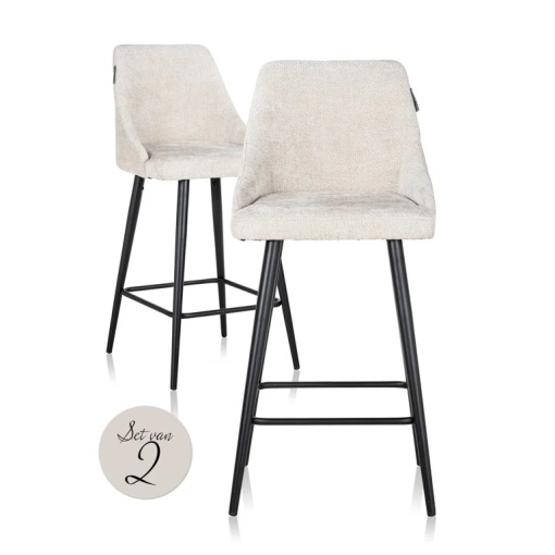 SCAUN DE BAR BROOKE UNICORN CREAM, S4700, CONFECTIONAT DIN 100% POLIESTER SPUMA SI METAL, RICHMOND INTERIORS