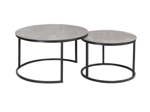 SET 2 MASUTE DE CAFEA ATLANTA A GRI MAT CU EFECT DE MARMURA SI NEGRU, STIL MODERN