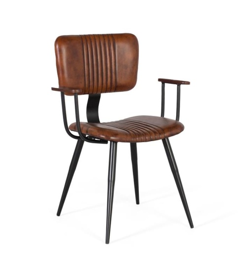 SET 2 SCAUNE, ARTIM 1753, DIN METAL SI PIELE, MARO/NEGRU, ARTIM GROUP SELECTION