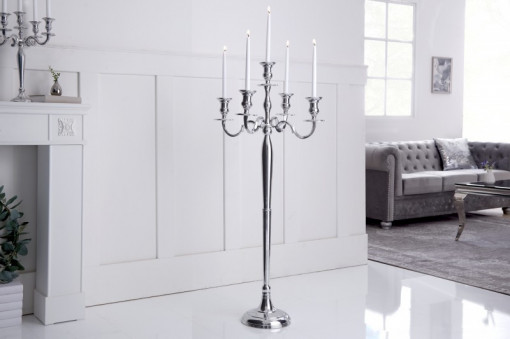 SET 2 SFESNICE DE PODEA 5 BRATE, 120CM, COD 17365 ARGINTIU STIL CLASIC