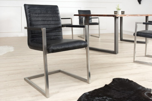 SET 4 SCAUNE DINING SAU BIROU NEGRU ANTIC IMPERIAL 37079 - DESIGN VINTAGE