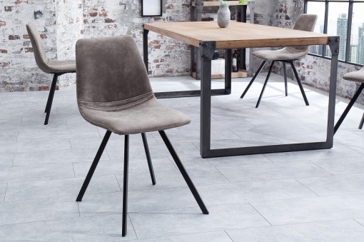 SET 4 SCAUNE, NEGRU/TAUPE, AMSTERDAM, DESIGN RETRO VINTAGE, ARTIM GROUP SELECTION
