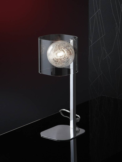VEIOZA ECLIPSE, 34 CM, CROM/TRANSPARENT, DIN METAL SI STICLA, STIL MODERN