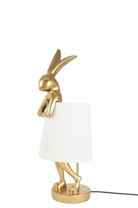 VEIOZA RABBIT 50, AURIU/ALB, CONFECTIONATA DIN METAL SI POLIRASINA, STIL MODERN