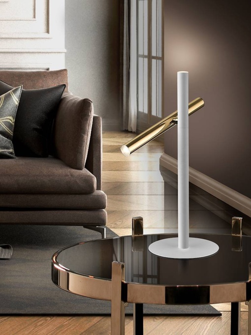 VEIOZA VARAS, 53 CM, ALB MAT/AURIU/OPAL, DIN METAL SI ACRIL, STIL MODERN