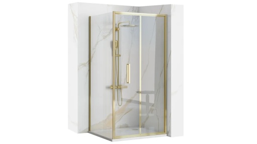 CABINA DE DUS REA RAPID FOLD, PLIABILA, 90x100 CM, AURIU, DIN STICLA, CALITATE SUPERIOARA